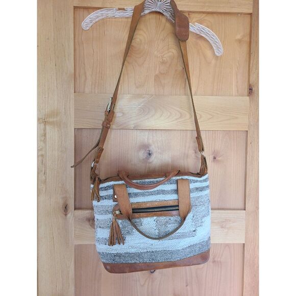 Woven + Hyde Southwestern Leather Cowgirl Western Festival Purse Handbag Fringe - Picture 7 of 10